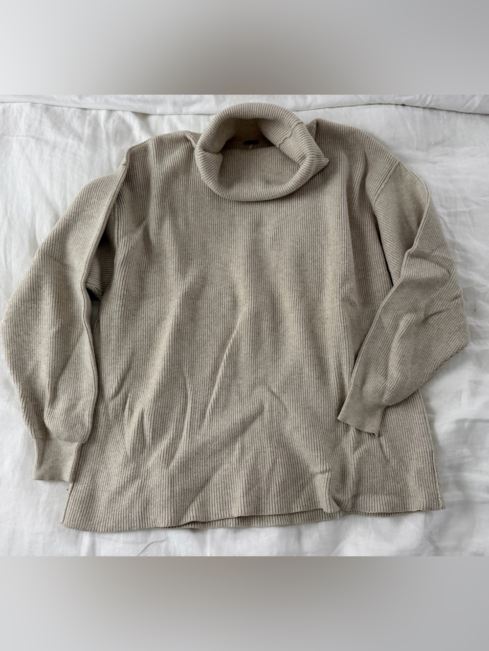 Free People Soft Ribbed Scoop-Neck Sweater in Cream size S